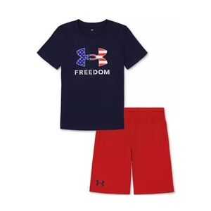 Under Armour Navy Blue & Red 4th of July Freedom 2-Piece Set Toddler Size 2T